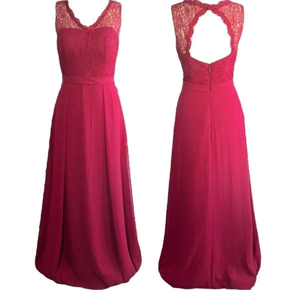 Azazie Britney Bridesmaid Dress in Burgundy sz A8 - Picture 12 of 13